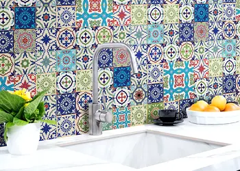 autocolant faianta decorativa patchwork blue folina autoadeziv