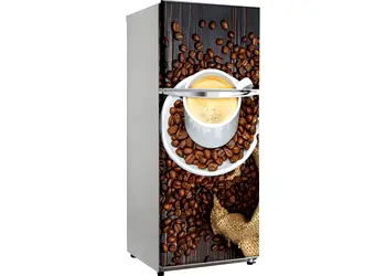 autocolant frigider ceasca boabe