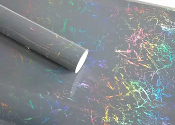 autocolant gri holografic marmura