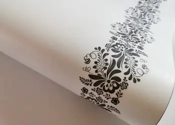 autocolant mobila bella folina imitatie lemn alb cu model gri