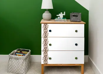 autocolant mobila bella folina imitatie lemn alb cu model maro