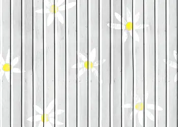 autocolant usa folina lemn gri cu model floral margarete