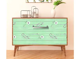 autocolant lemn vernil cu flori