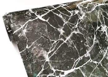 autocolant marmura gri inchis folina aspect lucios 100 cm latime