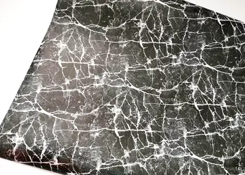 autocolant marmura gri inchis folina aspect lucios 100 cm latime