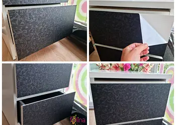 autocolant negru mat cu model folina