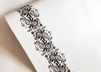 autocolant mobila bella folina imitatie lemn alb cu model maro