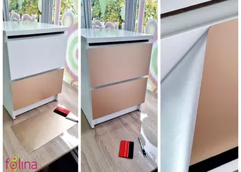 autocolant mobila crem satinat folina aspect mat