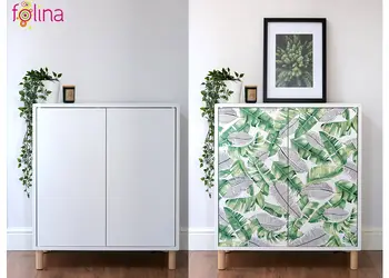 autocolant mobila cu model frunze dcfix liva