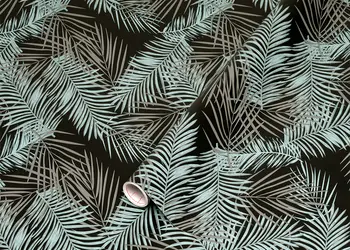 autocolant mobila d c fix jungle palms negru cu frunze vernil