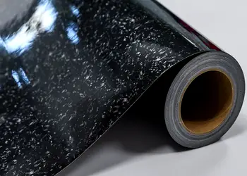 autocolant mobila decorativ folina negru cu insertii argintii