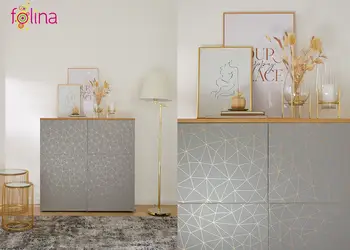 autocolant decorativ tico gold dcfix gri cu linii aurii