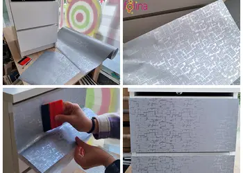 autocolant mobila gri cu model abstract folina