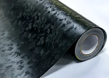 autocolant mobila negru cu model floral