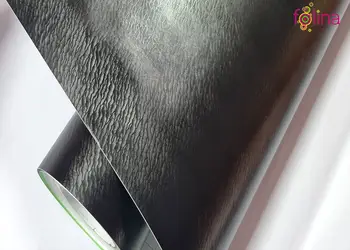autocolant negru mat cu model embosat folina