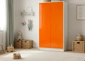 set autocolant mobila portocaliu lucios cu racleta si cutter