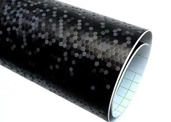 autocolant negru carbon honeycomb
