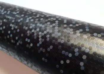 autocolant negru carbon honeycomb