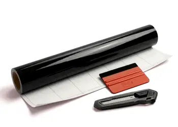 autocolant negru lucios cu racleta si cutter