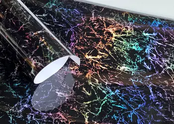 autocolant negru marmura holografica
