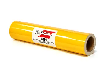 autocolant oracal 651 galben lucios 019 signal yellow 126 cm