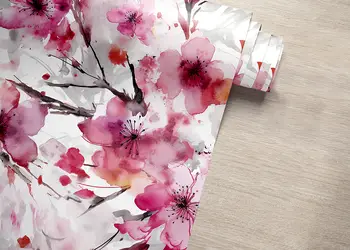 autocolant pentru mobila cu model cires japonez folina 50 200 cm s00