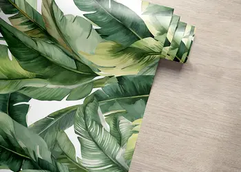 autocolant pentru mobila cu model frunze exotice folina 50 200 cm s00