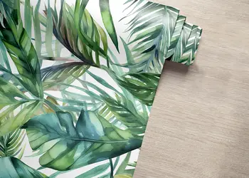 autocolant pentru mobila cu model frunze tropicale folina rola 50 200 cm s00