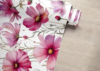 autocolant pentru mobila cu model maci de gradina folina 50 200 cm s00