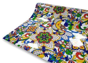 autocolant pentru mobila decorativ folina model floral multicolor s01