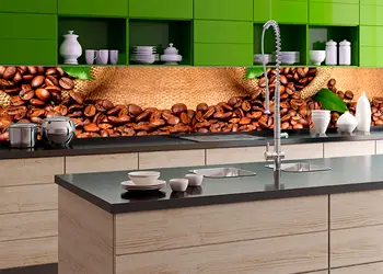 autocolant perete backsplash boabe cafea