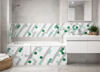 autocolant bucatarie hexagoane lime x