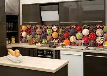 autocolant perete bucatarie model condimente