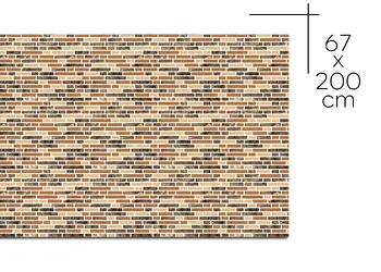 autocolant perete imitatie faianta bej si maro folina romana rola 67x200cm afp17 s00