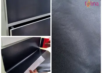 autocolant decorativ imitatie piele neagra