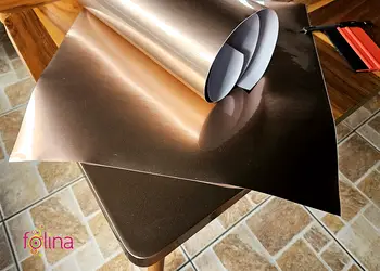 autocolant cu efect metalic rose gold folina