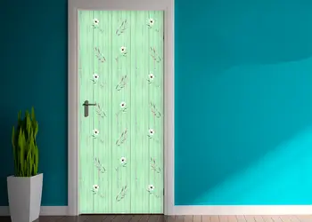 autocolant usa folina lemn vernil cu model floral