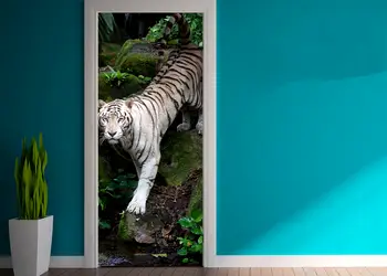 autocolant usa tigru alb