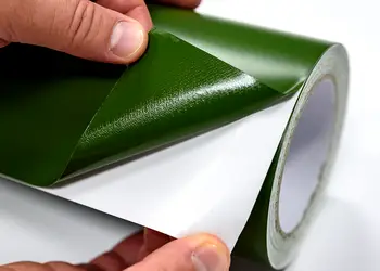 autocolant verde army mat folina 152 cm latime