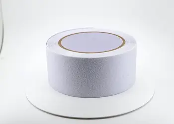 banda antialunecare autoadeziva cu granulatie grosiera culoare albastra scari podele alba