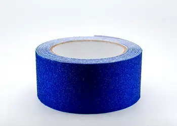 banda antialunecare autoadeziva cu granulatie grosiera culoare albastra scari podele s0