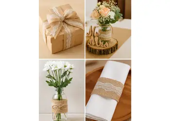 banda iuta natur cu dantela folina