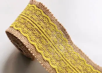 banda iuta cu dantela galbena