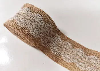 banda iuta natur cu dantela folina