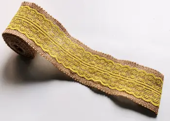 banda iuta cu dantela galbena