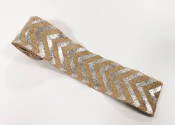 banda iuta natur cu model argintiu 6 200 cm