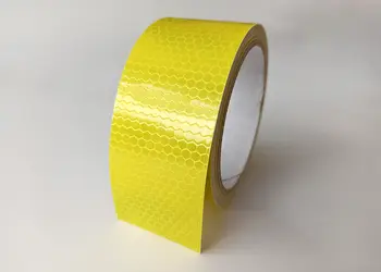 banda reflectorizanta autoadeziva de contur galben pentru siguranta rutiera rola s1