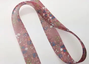 banda satin folina visinie cu flori 4 cm 10 m