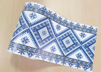 bordura autoadeziva cu motive traditionale albastra