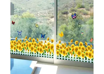 Sticker Floarea soarelui Folina bordura autoadeziva 130 cm